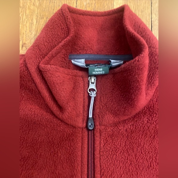 Woolrich Fleece Zip Up Maroon Vest Men’s Size Large 2 Pockets Waist Cord - Picture 6 of 9